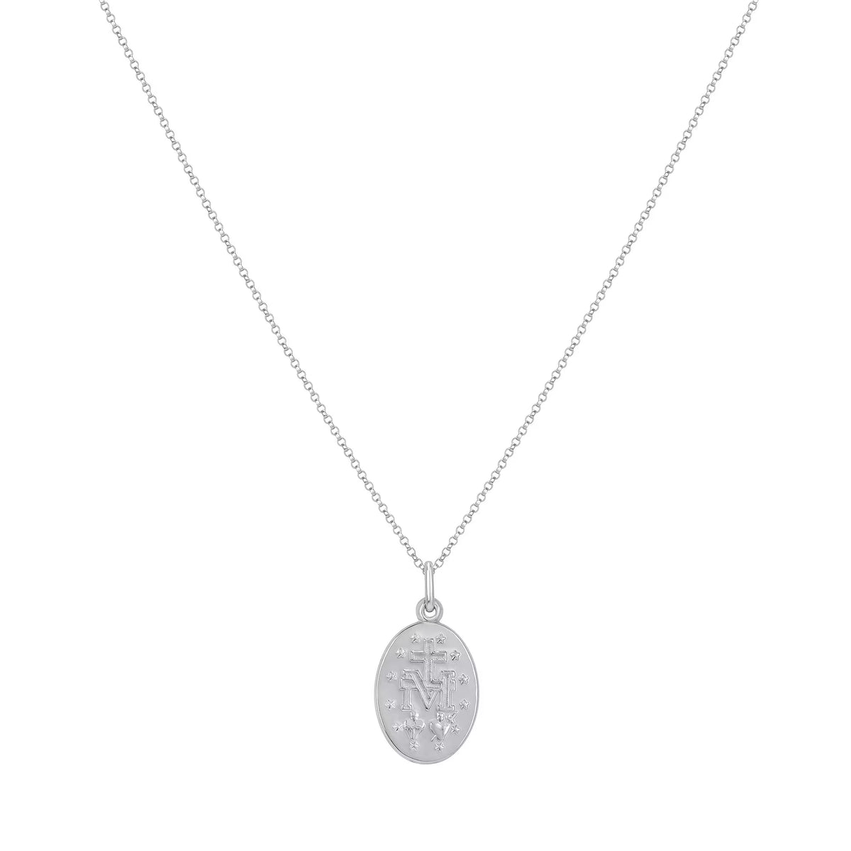 14K Gold Virgin Mary Oval Pendant Necklace, Religious Jewelry