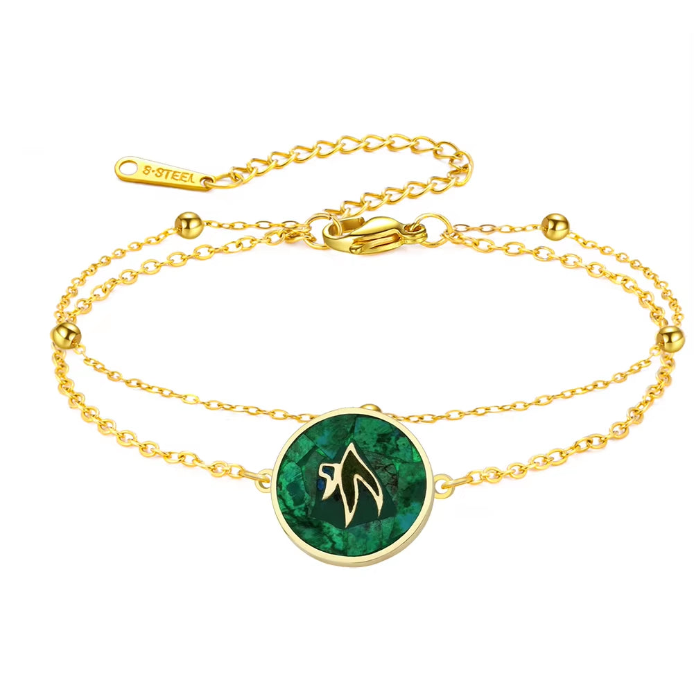 Star of David Bracelet for Women Jewish Magen David Eilat Stone Picture Adjustable Chain Protection Jewelry for Hanukkah