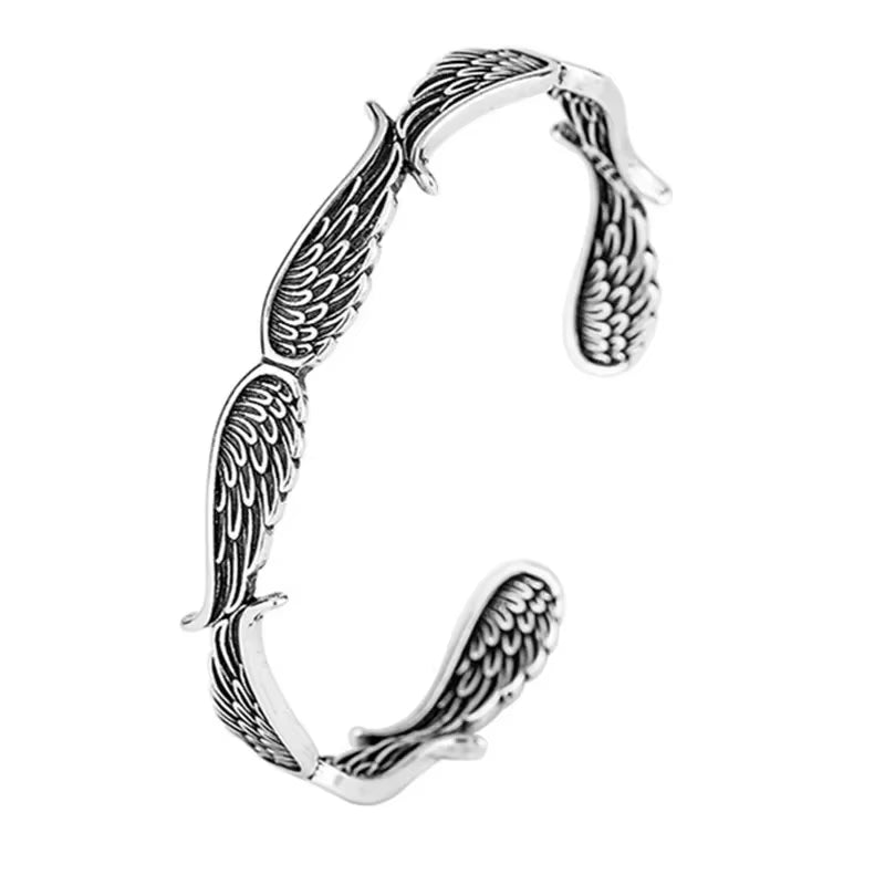 Retro Punk Koi Fish Engraved Pattern Bracelet Suitable for Men and Women Good Luck Trendy Open Bracelet Jewelry Gift
