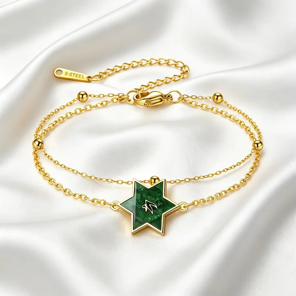 Star of David Bracelet for Women Jewish Magen David Eilat Stone Picture Adjustable Chain Protection Jewelry for Hanukkah