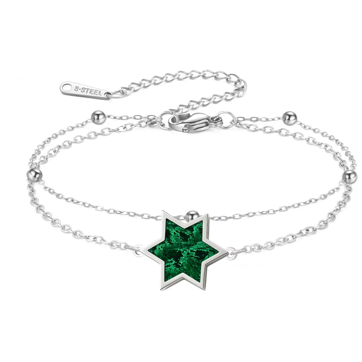 Star of David Bracelet for Women Jewish Magen David Eilat Stone Picture Adjustable Chain Protection Jewelry for Hanukkah
