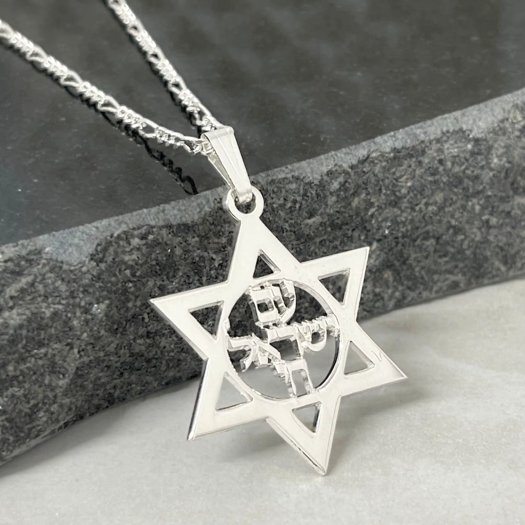 Customized Jewish Name Necklace Hebrew Name Jewish Name Necklace Star Hexagonal Necklace Jewelry Gift