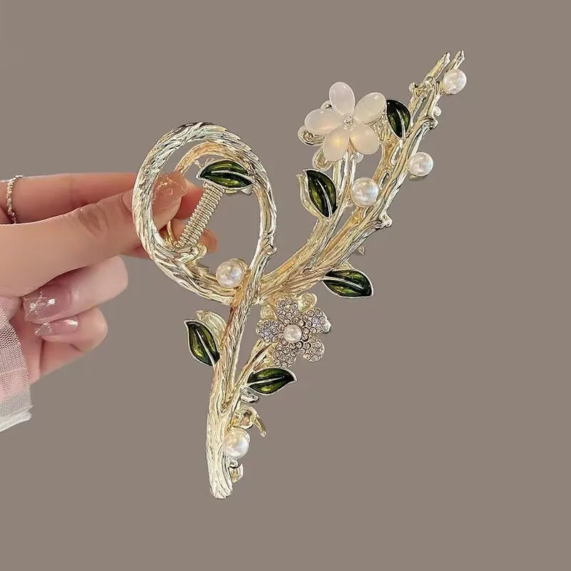 Fashion Cute Flower Alloy Hairclips for Women Adjustable Multicolour Metal Hairclip Party Everyday Jewlery