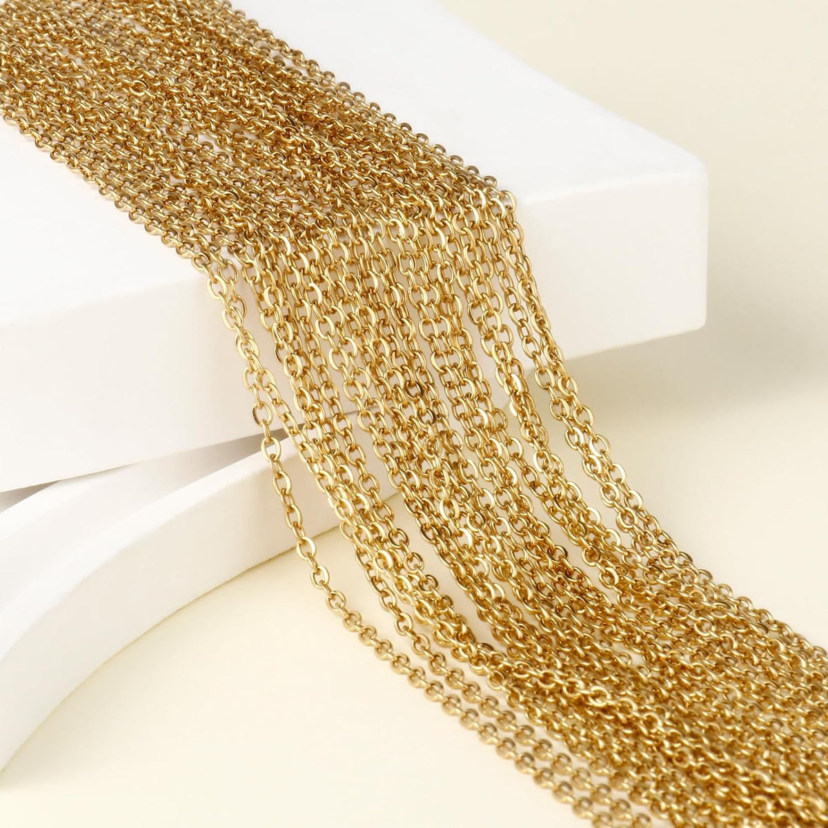 24PCS Gold Necklace Chain for Jewelry Making Stainless Steel Necklace Bulk