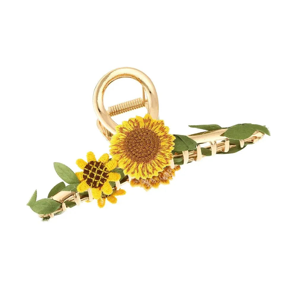 Fashion Cute Flower Alloy Hairclips for Women Adjustable Multicolour Metal Hairclip Party Everyday Jewlery