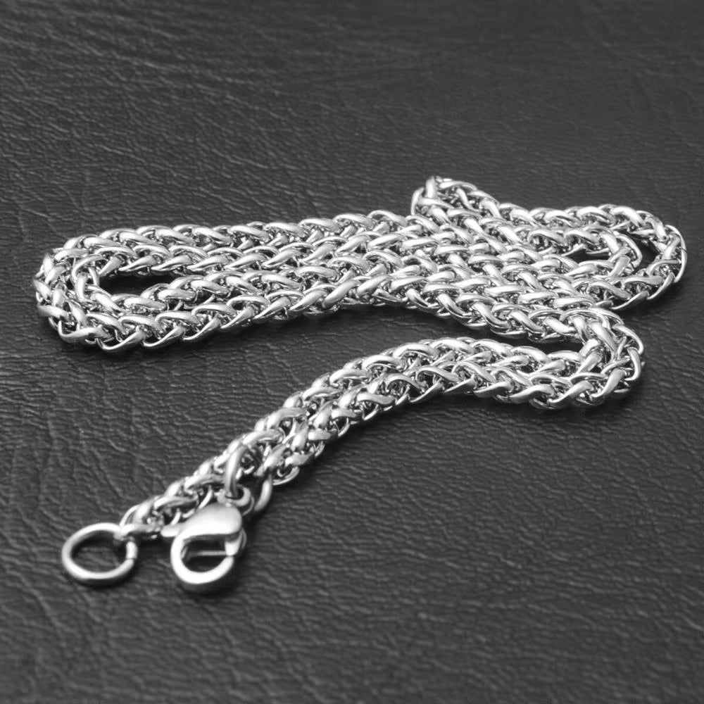 Wholesale Jewelry -- 50/60/70/80/90/100/120 Cm Stainless Steel White Long Weave Chain Necklaces for Men Fashion Jewlery No Fade