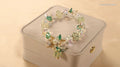 Prehnite Crystal Bracelet with Zircon Heart: Gemstone Meditation Jewelry