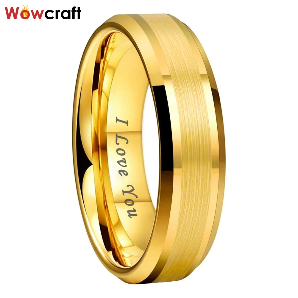 6/8Mm Couple Fashion Jewlery Tungsten Wedding Band Dropshipping Brushed Factory Wholesale Engagment Trendy Ring Comfort Fit
