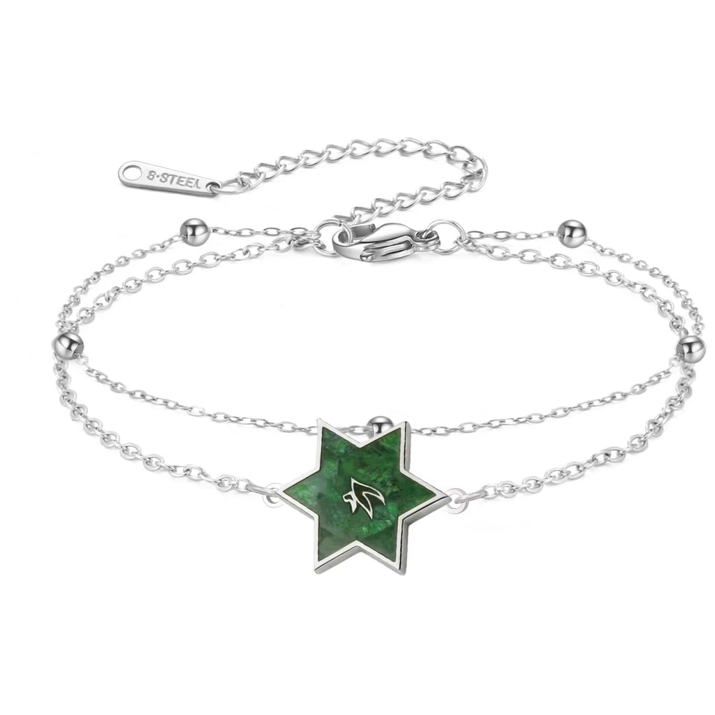 Star of David Bracelet for Women Jewish Magen David Eilat Stone Picture Adjustable Chain Protection Jewelry for Hanukkah