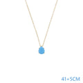 High Quality Geometric Fashion Jewelry Water Drop Shaped Turquoises Stone Delicate Necklace Gold Color Fashion Jewlery