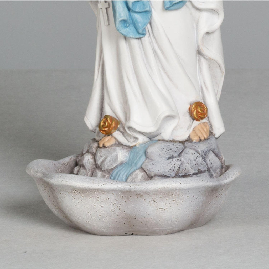 Our Lady of Lourdes Statue - 13 Inch Virgin Mary Praying Rosary Holder Catholic Blessed Mother Statue Hand Painted, Home Decor Religious Gift