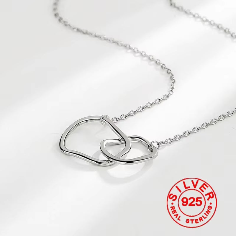 Silver Necklace for Women Circle Shape Gold Plated Trendy O Chain Chocker Chirstamas Gift Fine Jewlery