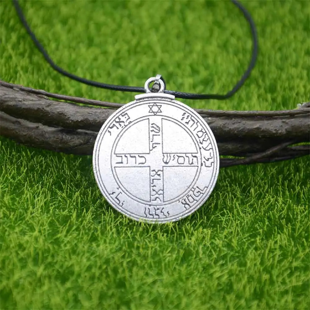 Double Side Key of Solomon Fourth Pentacle of Mercury Seal Pendant Necklace Wiccan Pagan Amulets Talismans Jewlery