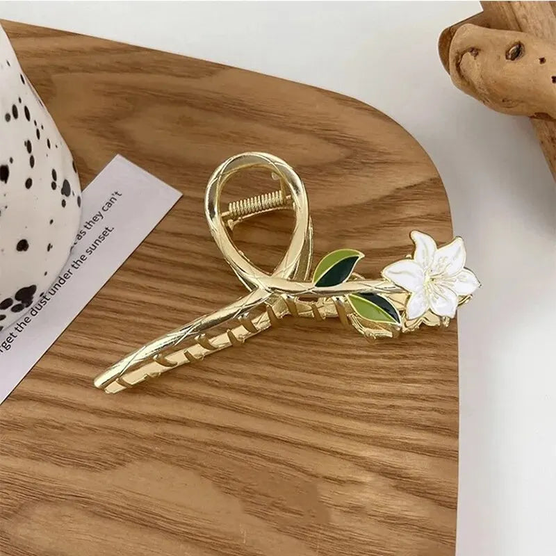 Fashion Cute Flower Alloy Hairclips for Women Adjustable Multicolour Metal Hairclip Party Everyday Jewlery
