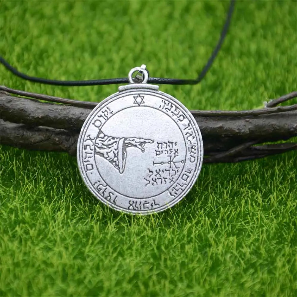 Double Side Key of Solomon Fourth Pentacle of Mercury Seal Pendant Necklace Wiccan Pagan Amulets Talismans Jewlery
