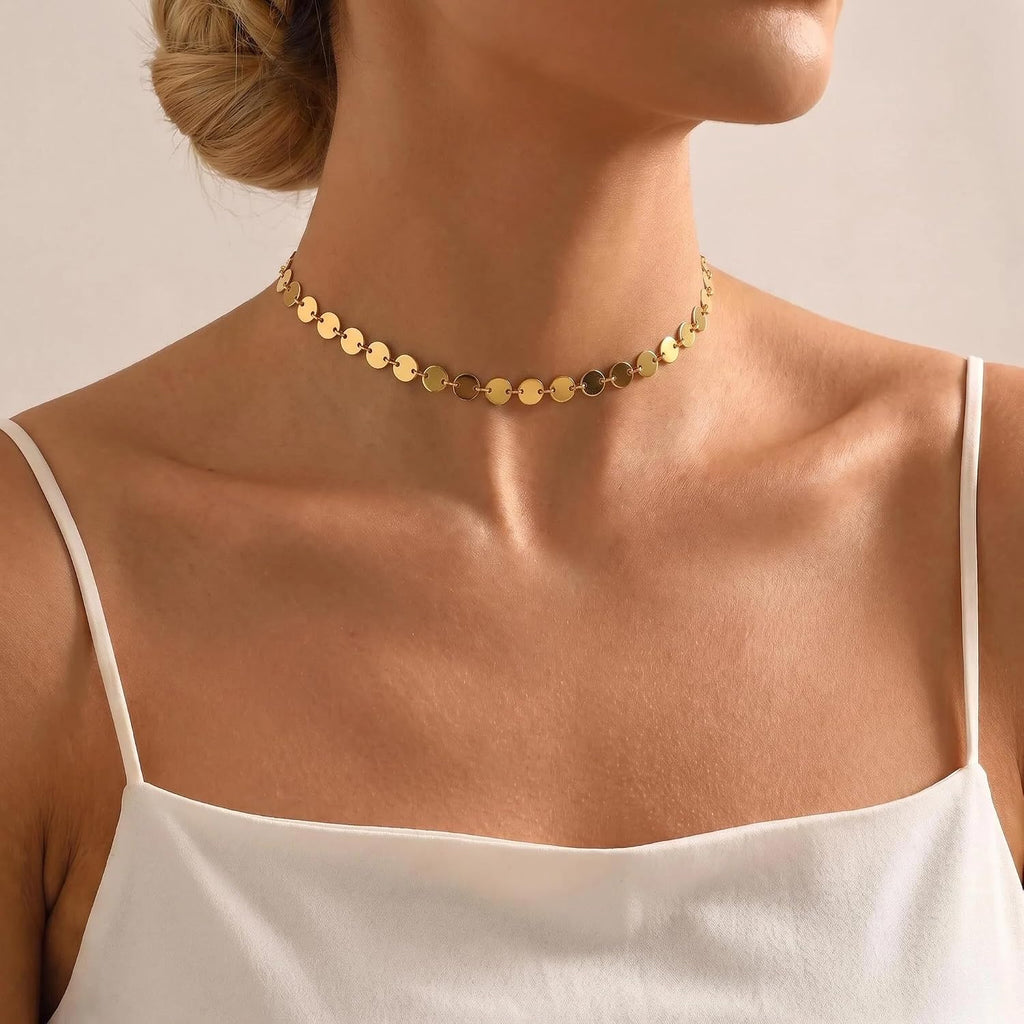 Dainty Gold Chain Necklace for Women 18K Gold Plated