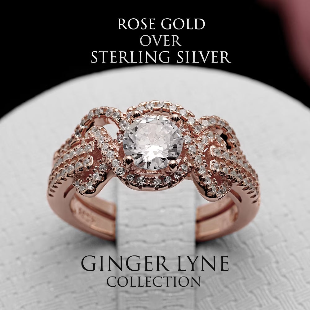 Ellalee Bridal Ring Set Sterling Silver Engagement Women