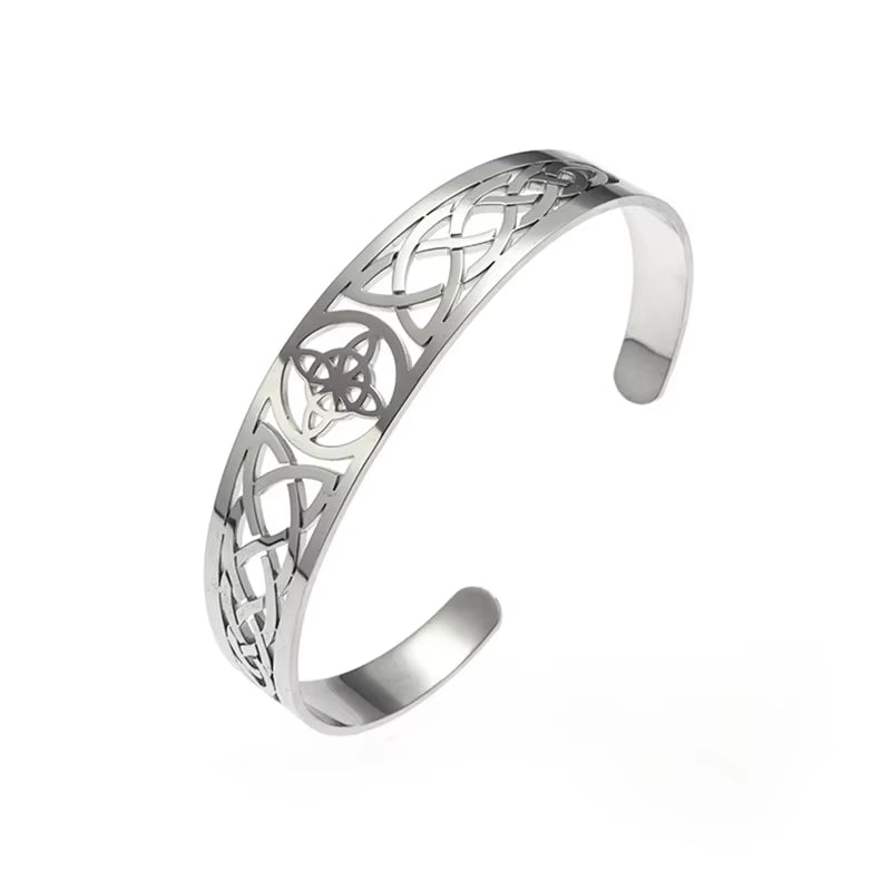 Retro Punk Koi Fish Engraved Pattern Bracelet Suitable for Men and Women Good Luck Trendy Open Bracelet Jewelry Gift