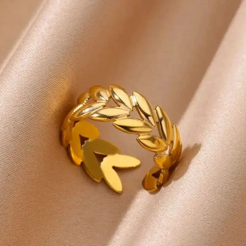 Zircon Geometric Rings for Women Stainless Steel Open Luxury Gold Color Wedding Couple Ring Party Jewlery Accessories Anillos