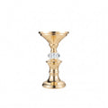 Gold Metal Pillar Candlestick Holders Vintage Pillar Candle Holders Elegant Metal Crystal Pillar Candle Stands