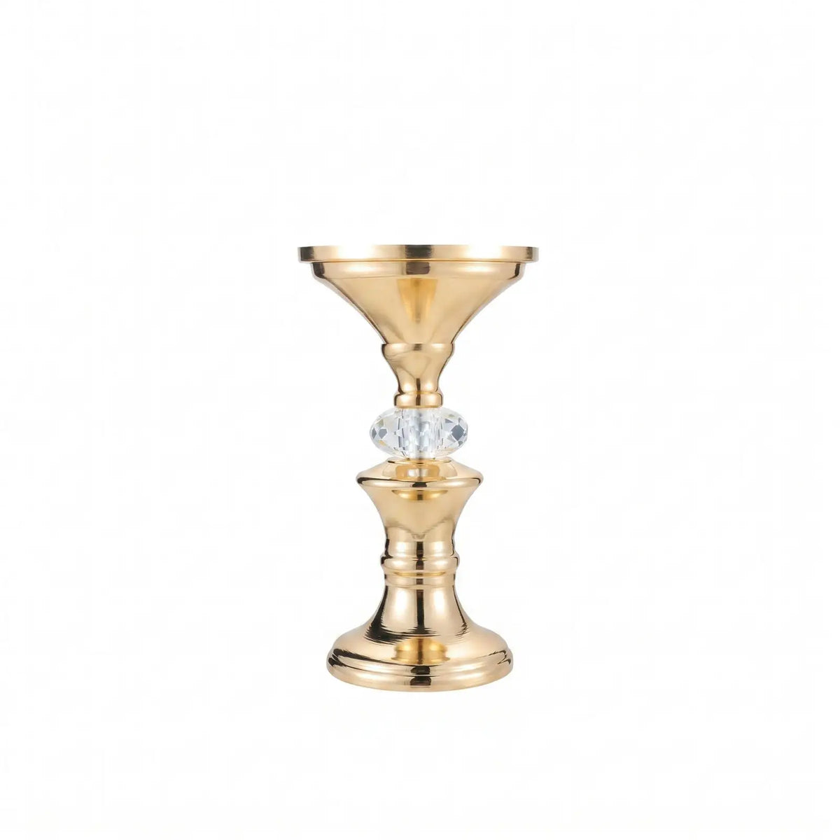 Gold Metal Pillar Candlestick Holders Vintage Pillar Candle Holders Elegant Metal Crystal Pillar Candle Stands