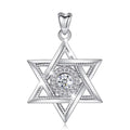 925 Sterling Silver Star of David Necklace Judaism Amulet Pendant Fine Zircon Religion Jewelry Festival Gift for Women