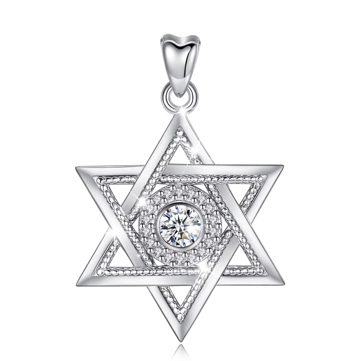 925 Sterling Silver Star of David Necklace Judaism Amulet Pendant Fine Zircon Religion Jewelry Festival Gift for Women