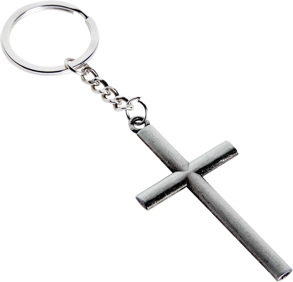Cross Keychain Set - Bulk Metal Cross Keychain Party Favors - Christian Gift Ideas - Small, Zinc Alloy, 12-Pack, Silver, Gold & Copper
