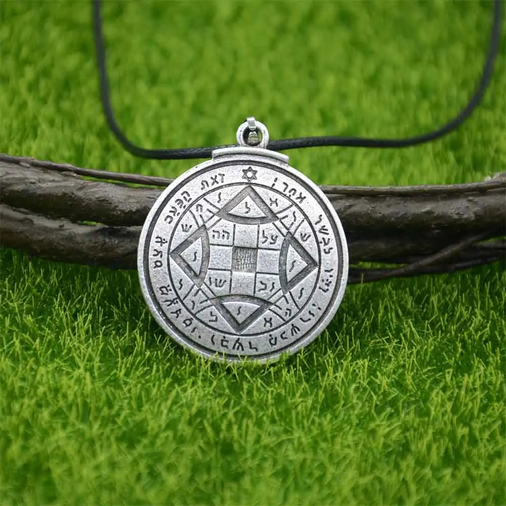Double Side Key of Solomon Fourth Pentacle of Mercury Seal Pendant Necklace Wiccan Pagan Amulets Talismans Jewlery