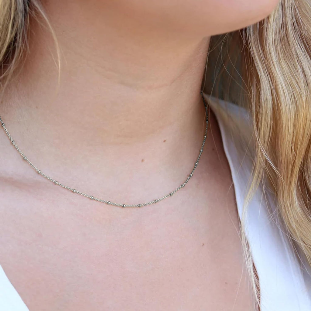 24PCS Silver Stainless Steel Cable Satellite Necklace for Jewelry Making