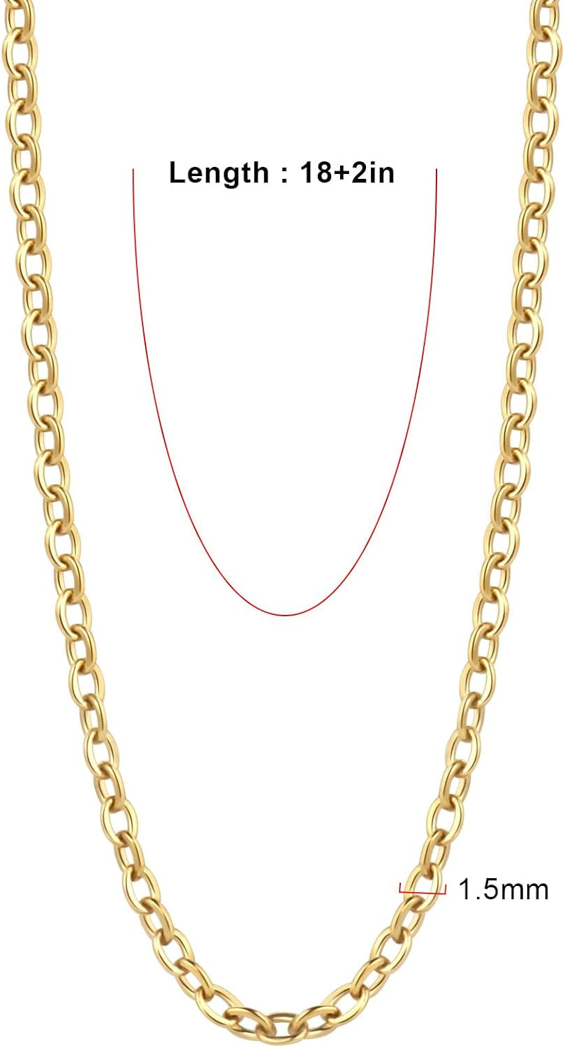 24PCS Gold Necklace Chain for Jewelry Making Stainless Steel Necklace Bulk