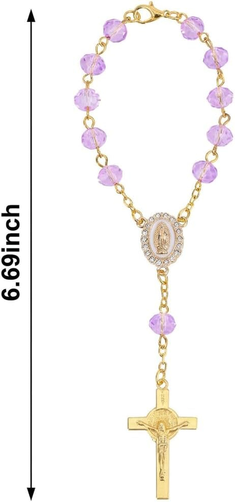 Car Rosary for Vehicle, Steering Wheel Rosary Charm Cross Pendant Car Decor