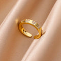 Zircon Geometric Heart Rings for Women Stainless Steel Gold Color Wedding Ring Luxury Aesthetic Jewlery Couple Gift 2026