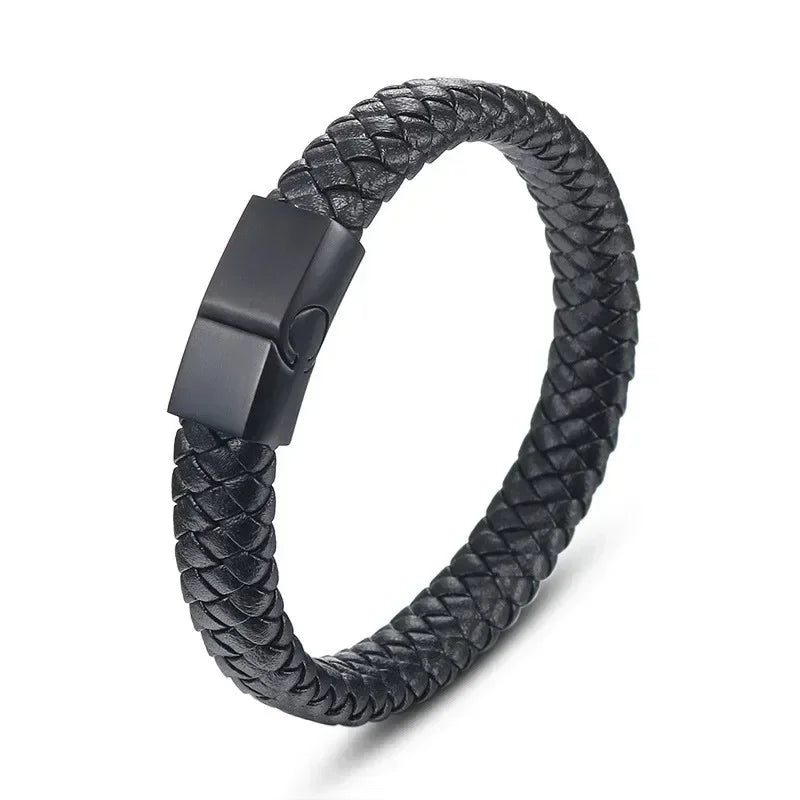Fashion Star of David Multilayer Leather Braided Bracelet with Magnetic Clasp Men\\\\\\\'S Vintage Judaica Amulet Jewelry