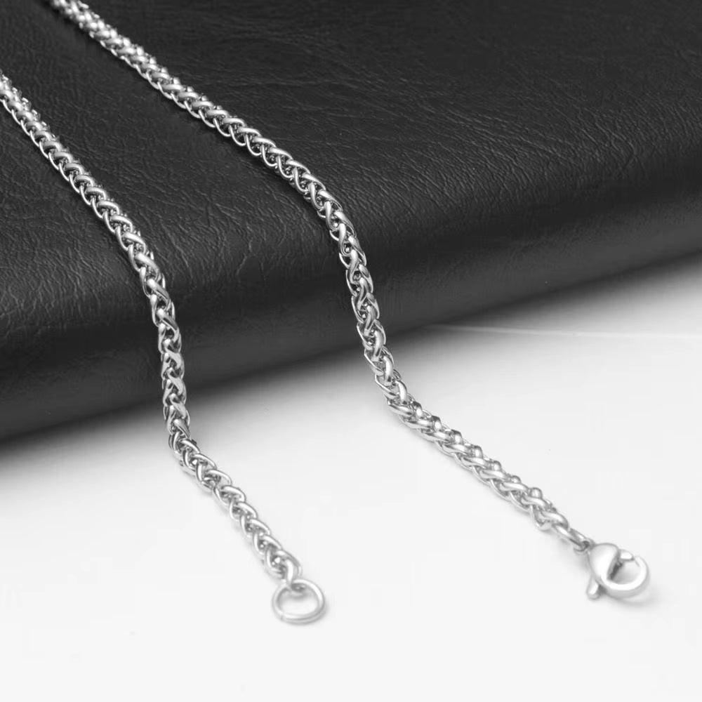 Wholesale Jewelry -- 50/60/70/80/90/100/120 Cm Stainless Steel White Long Weave Chain Necklaces for Men Fashion Jewlery No Fade