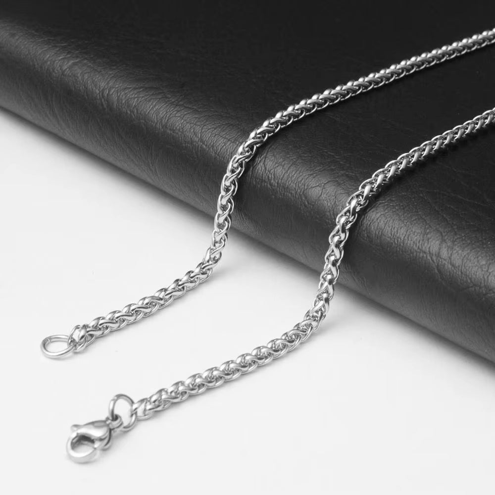 Wholesale Jewelry -- 50/60/70/80/90/100/120 Cm Stainless Steel White Long Weave Chain Necklaces for Men Fashion Jewlery No Fade