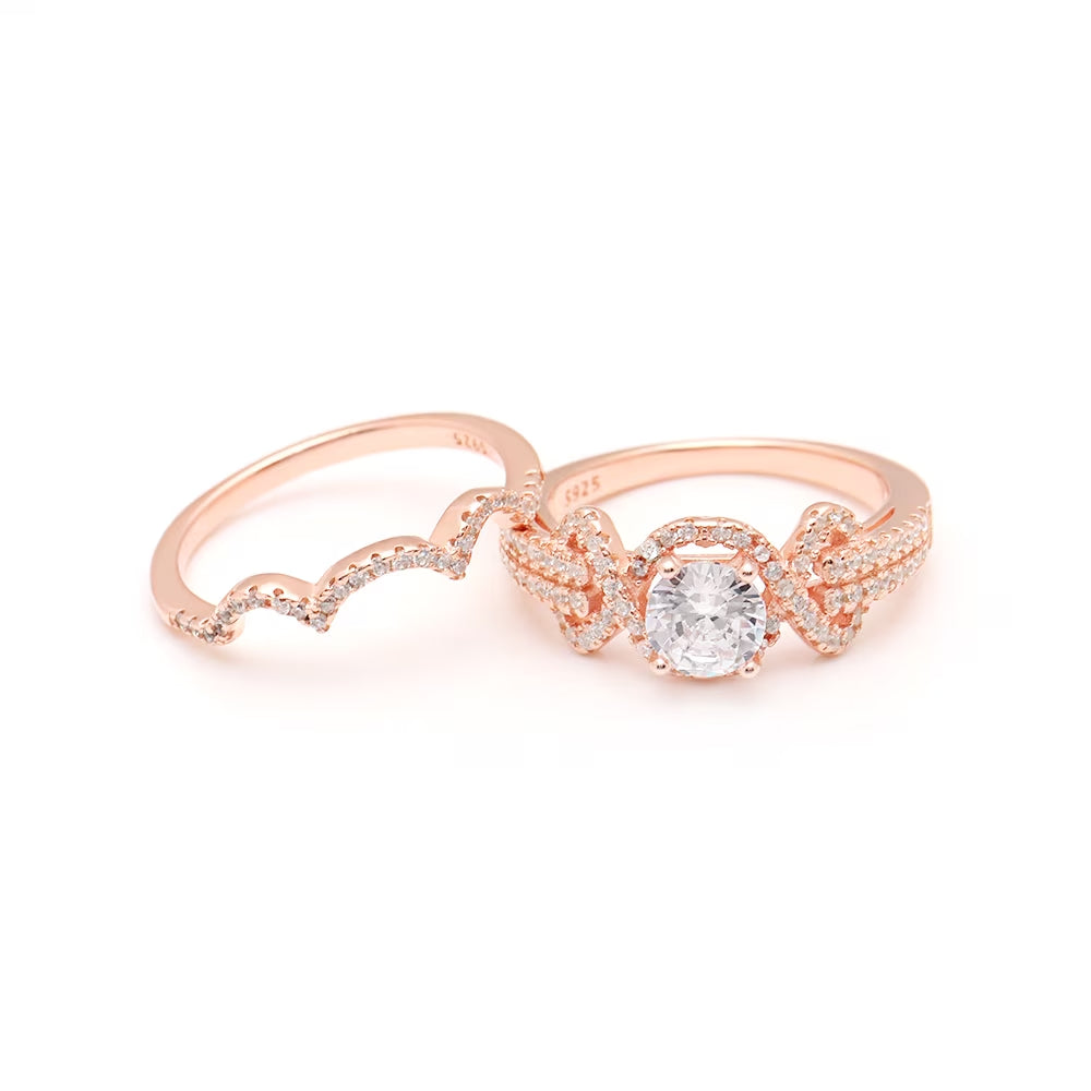 Ellalee Bridal Ring Set Sterling Silver Engagement Women