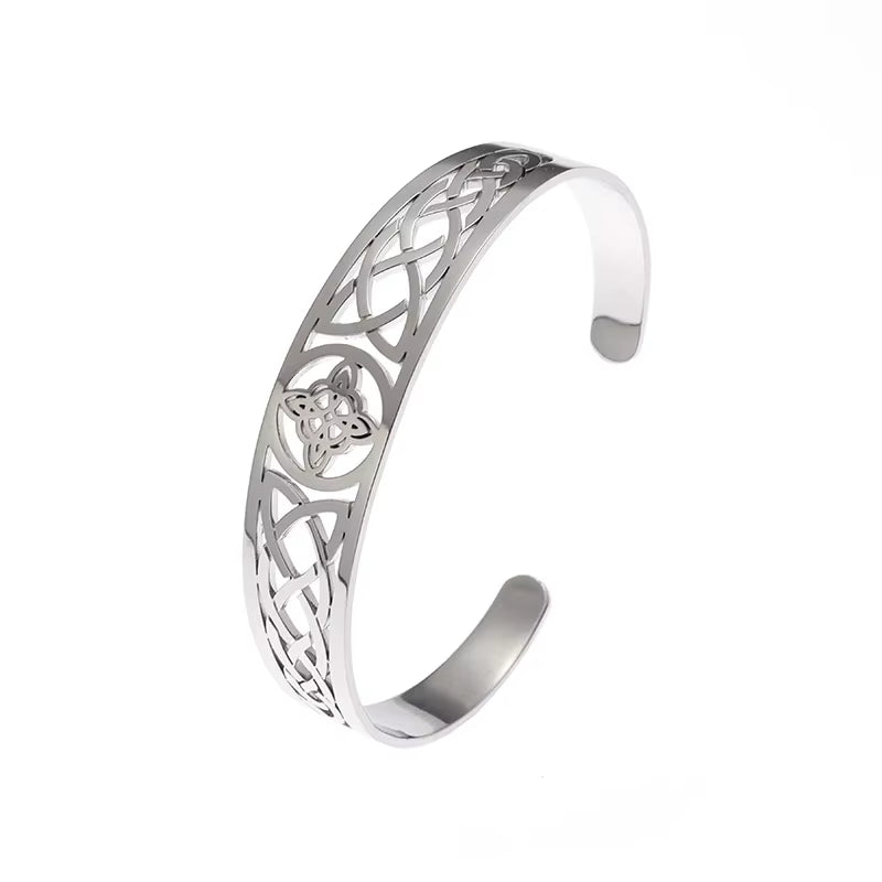 Retro Punk Koi Fish Engraved Pattern Bracelet Suitable for Men and Women Good Luck Trendy Open Bracelet Jewelry Gift