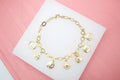 18K Gold Filled Christian Coin Religious Charm Bracelet