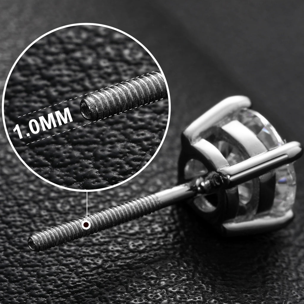 9Mm 3CT Moissanite Stud  Men Fine Jewlery 925 Sterling Silver Shining Wedding Engagement Ear Jewelry Girl Gift