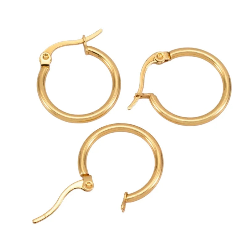 10Pcs 20Mm Stainless Steel Open Ear Rings Hoops DIY Earring Components Handmade Jewelry Making Accessories