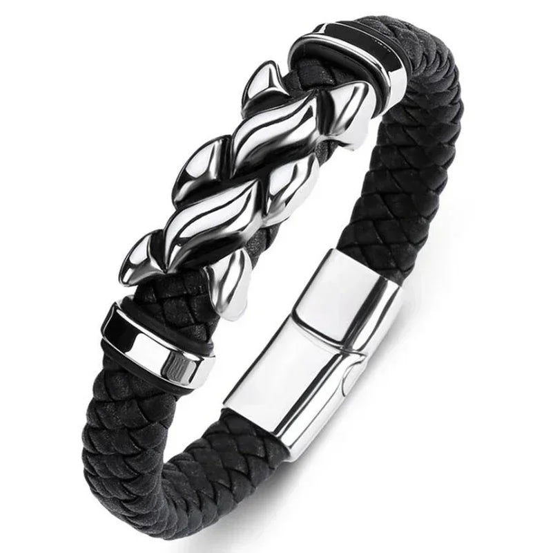 Fashion Star of David Multilayer Leather Braided Bracelet with Magnetic Clasp Men\\\\\\\'S Vintage Judaica Amulet Jewelry