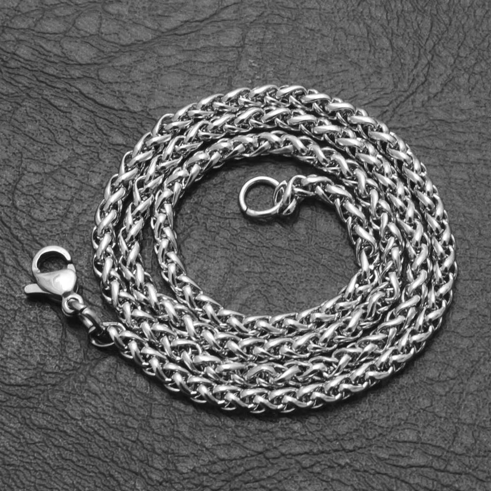 Wholesale Jewelry -- 50/60/70/80/90/100/120 Cm Stainless Steel White Long Weave Chain Necklaces for Men Fashion Jewlery No Fade