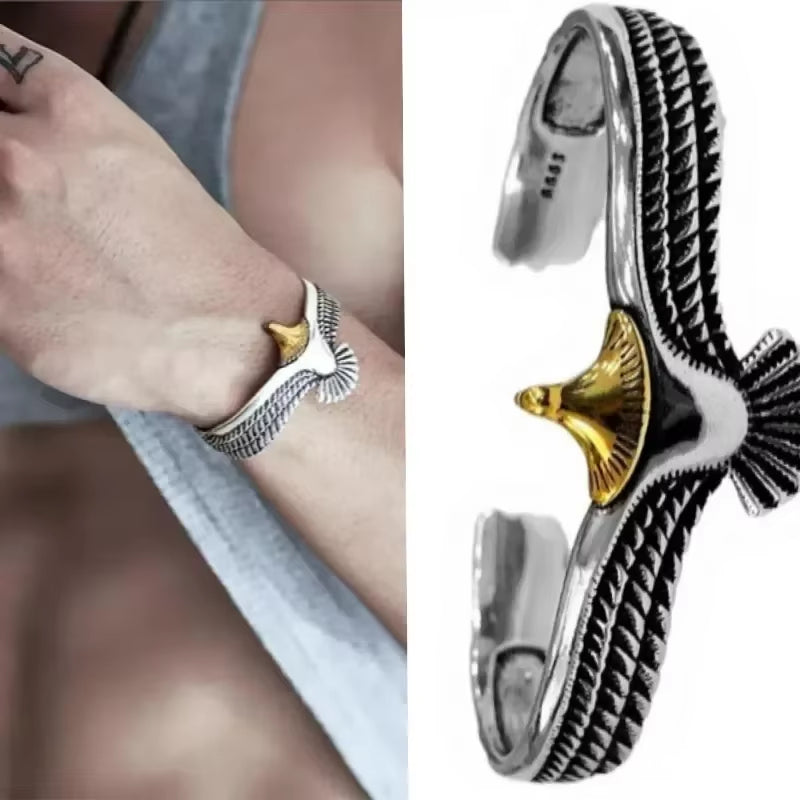 Retro Punk Koi Fish Engraved Pattern Bracelet Suitable for Men and Women Good Luck Trendy Open Bracelet Jewelry Gift