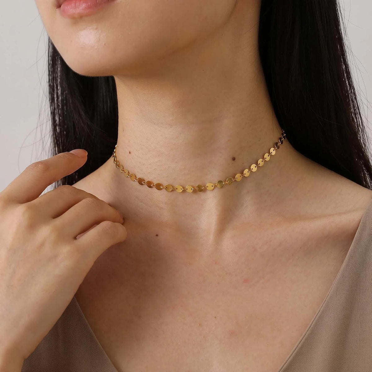 Dainty Gold Chain Necklace for Women 18K Gold Plated