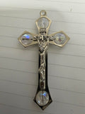 Christian Crucifix Cross with Decorative Stones – Jesus INRI Religious Keepsake & Faith Gift