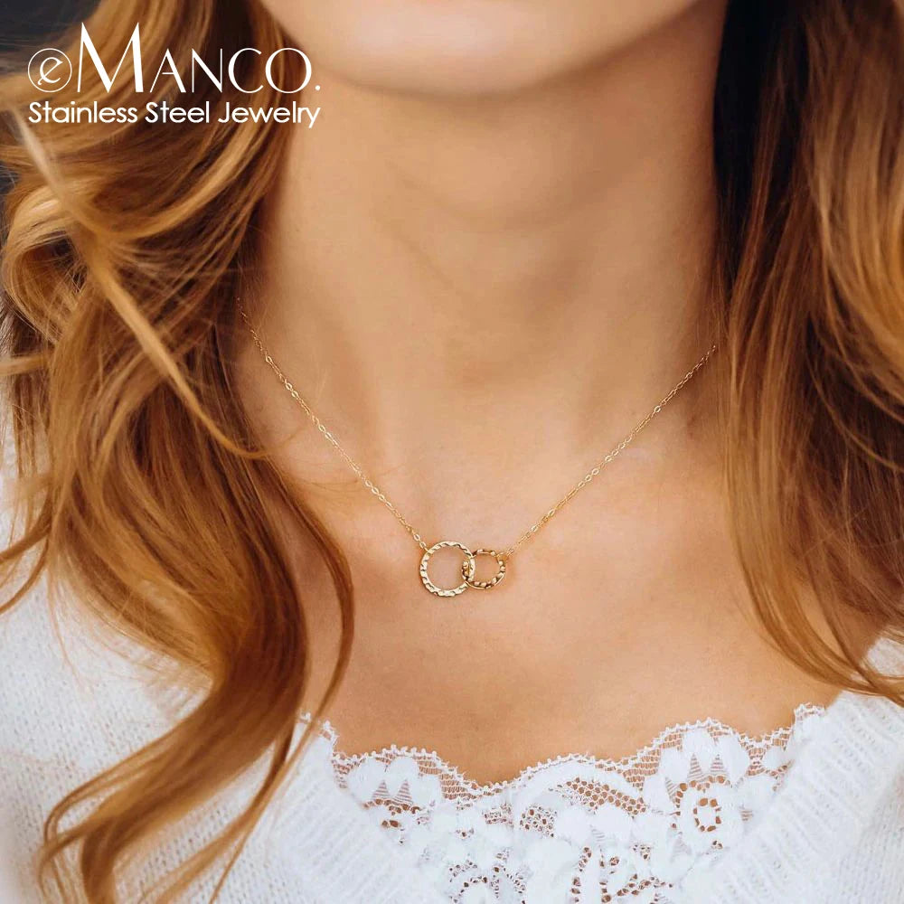 EMANCO Stainless Steel Necklace Women Pendant Necklace Chokers for Women Fashion Jewlery Best Friend Necklace Kolye