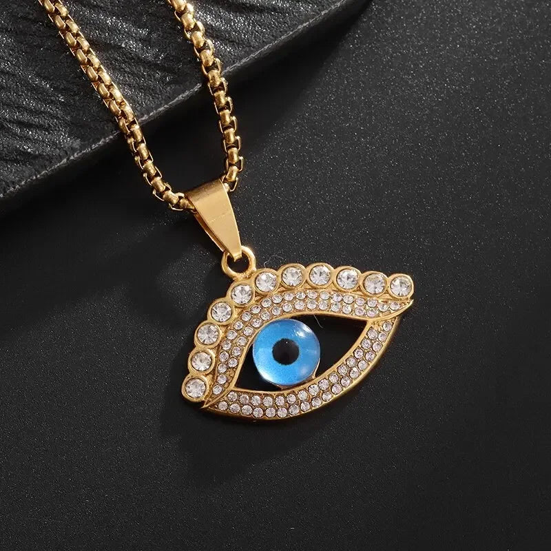 Eye of Horus, Eye of God Necklace, Rotatable Evil Eye Pendant, Men'S Trendy Retro Weird Egyptian Amulet Jewelry