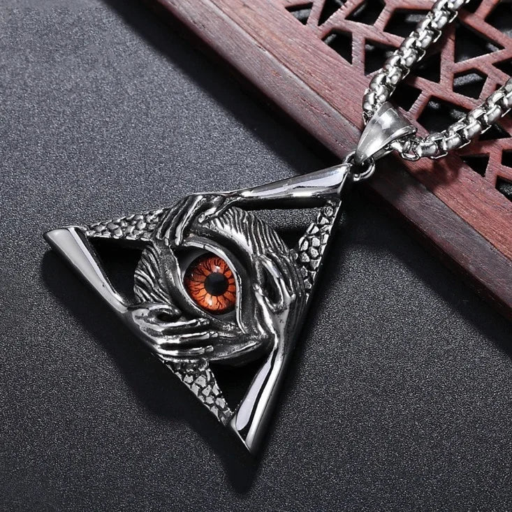 Eye of Horus, Eye of God Necklace, Rotatable Evil Eye Pendant, Men'S Trendy Retro Weird Egyptian Amulet Jewelry