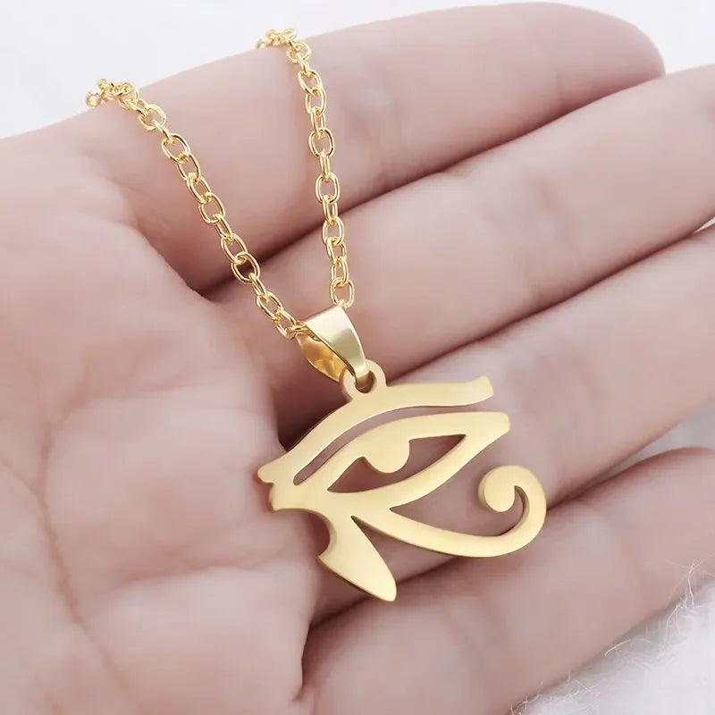Eye of Horus, Eye of God Necklace, Rotatable Evil Eye Pendant, Men'S Trendy Retro Weird Egyptian Amulet Jewelry